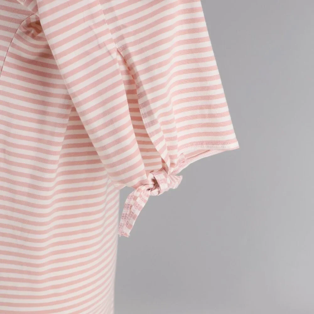 NWT NEON BUDDHA Striped Tunic Top 3/4 Sleeve Tie End Size L - Picture 5 of 9